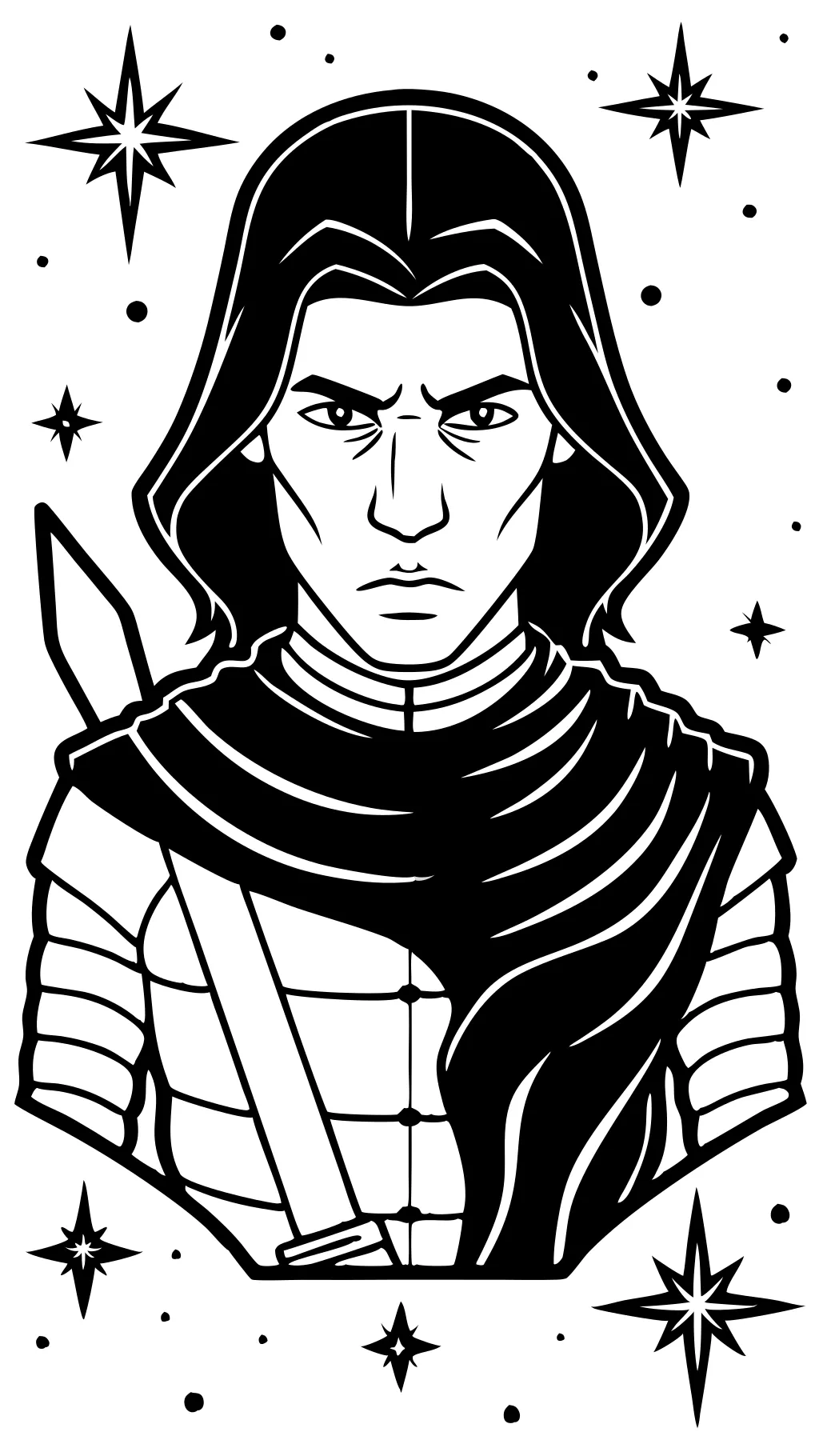 Página para colorear de Kylo Ren